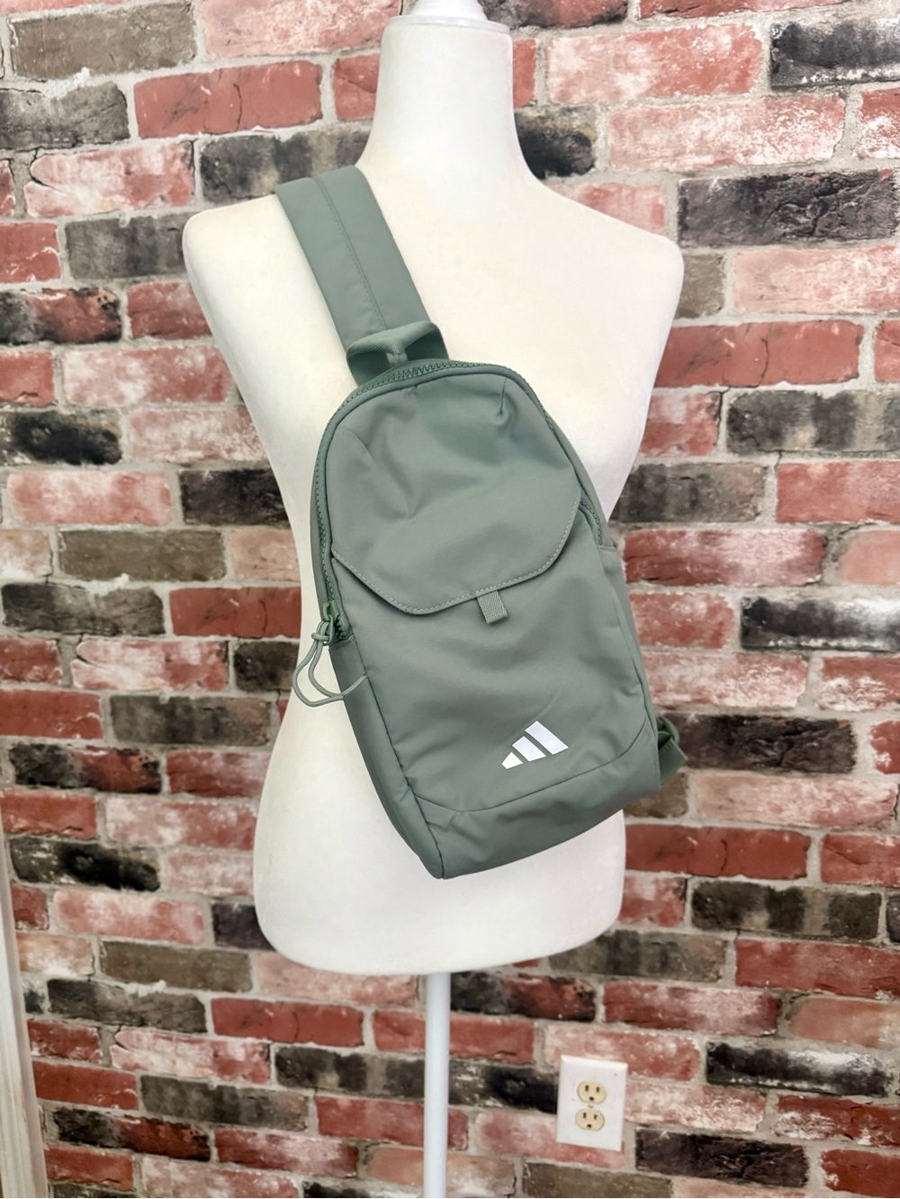 Adidas Sage Green Crossbody Sling Bag